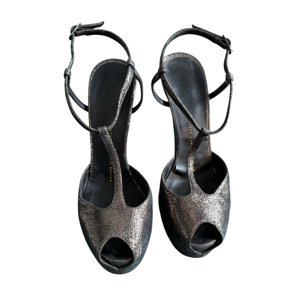 Giuseppe Zanotti Elegant Bronze Strappy Women's Heels Size 38.5/ 8